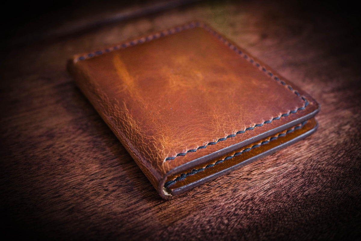 Mura Folding Card Wallet | Handcrafted Leather, Saddle Stitched, Chrome Tan, Vegetable Tan