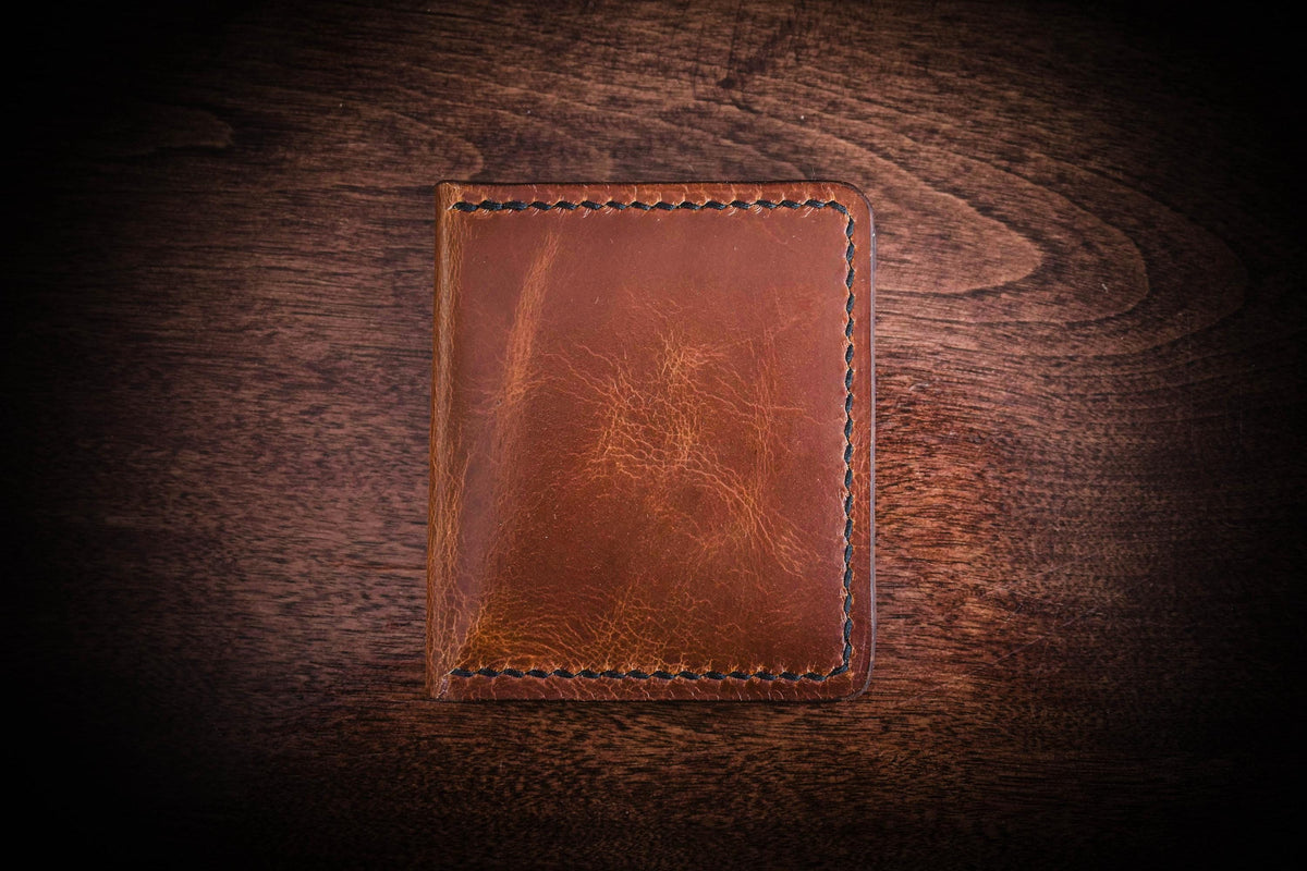 Mura Folding Card Wallet | Handcrafted Leather, Saddle Stitched, Chrome Tan, Vegetable Tan