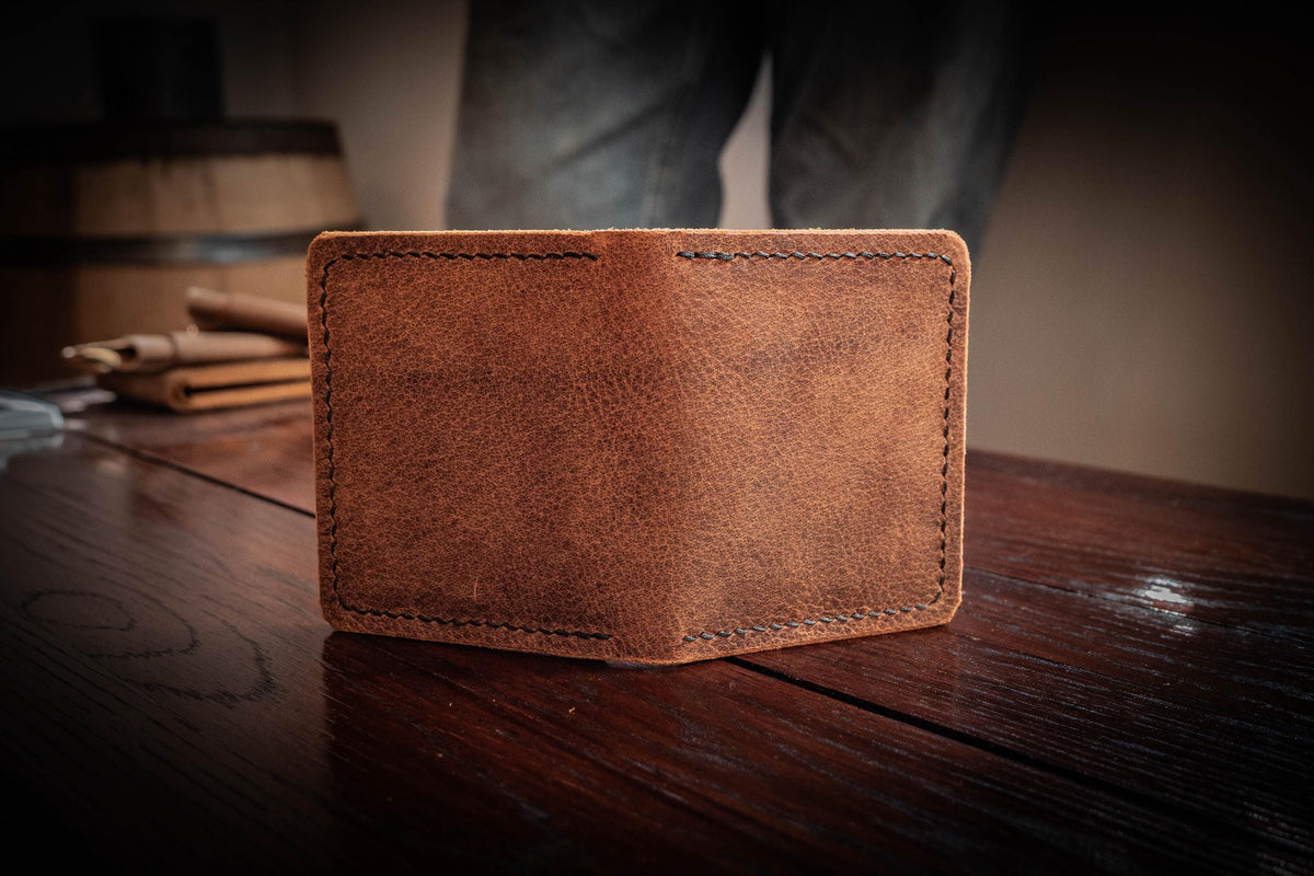 Mura Folding Card Wallet | Handcrafted Leather, Saddle Stitched, Chrome Tan, Vegetable Tan