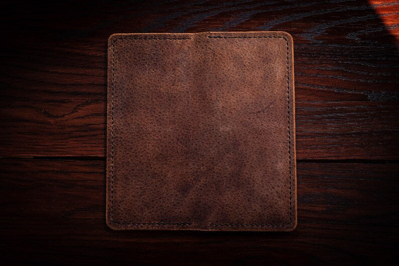 Garrison Billfold | Handcrafted Leather, Long Wallet, Saddle Stitched, Chrome Tan, Vegetable Tan