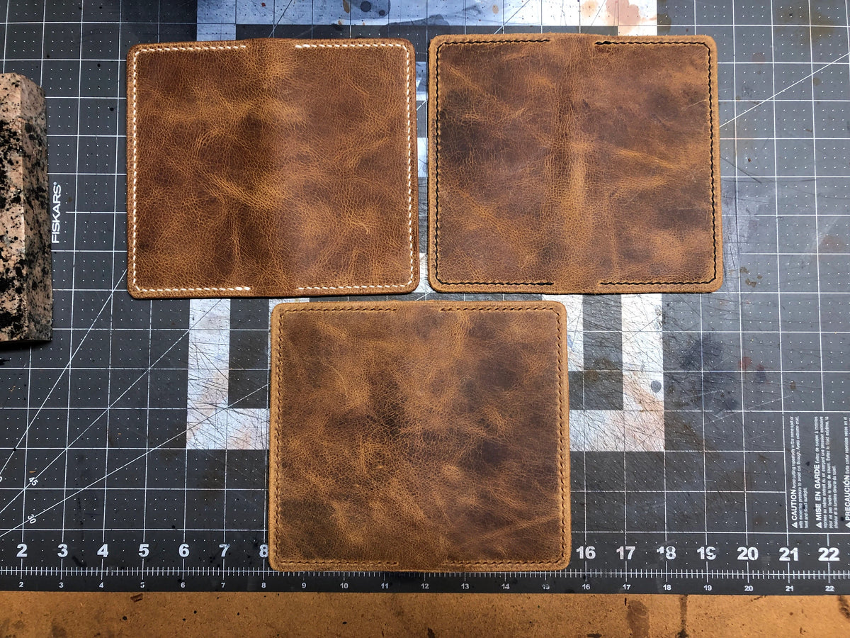 Old Head Checkbook Cover | Handmade Leather, Saddle Stitched, Chrome Tan
