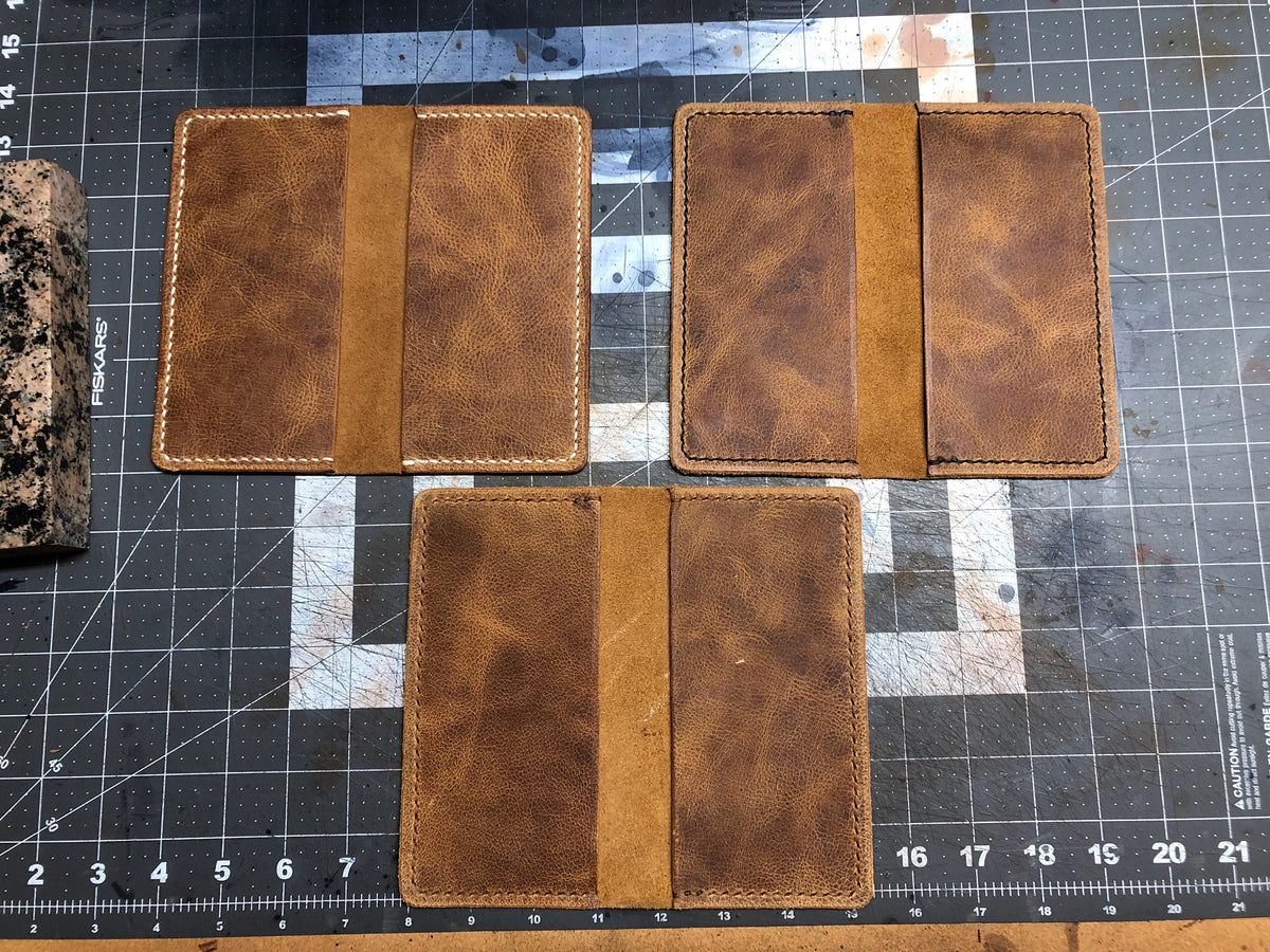 Old Head Checkbook Cover | Handmade Leather, Saddle Stitched, Chrome Tan