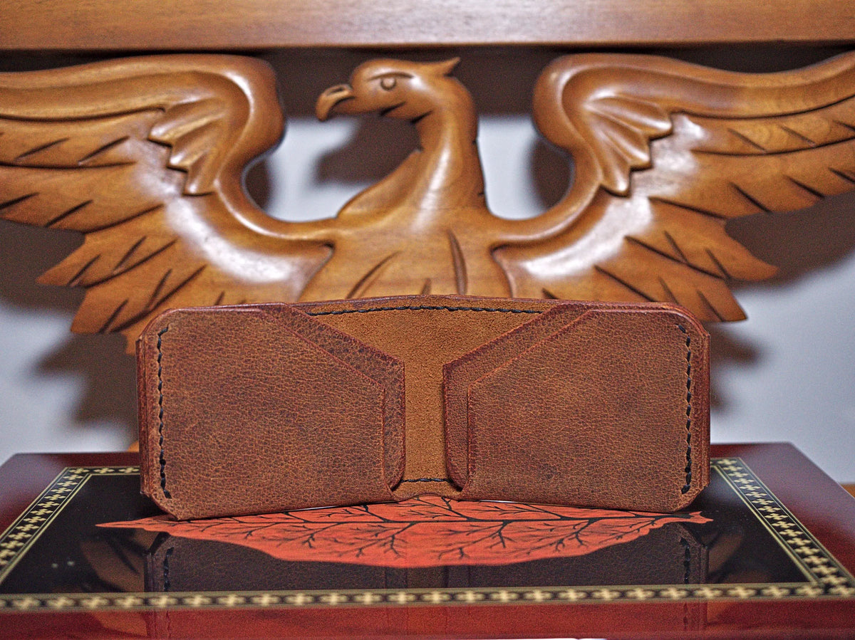 Levee Bifold | Handmade Leather, Western Style 3-Piece, Saddle Stitched, Chrome Tan, Veg Tan