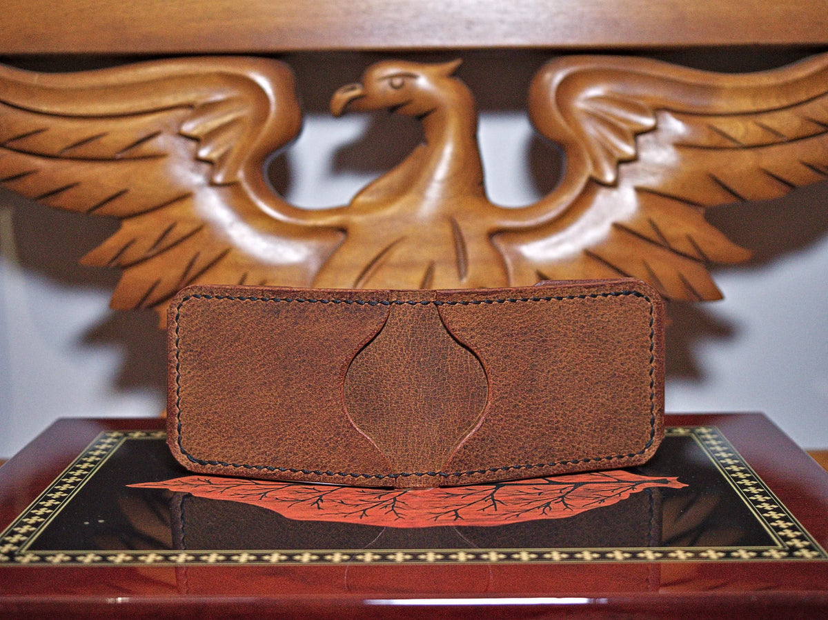Levee Bifold | Handmade Leather, Western Style 3-Piece, Saddle Stitched, Chrome Tan, Veg Tan