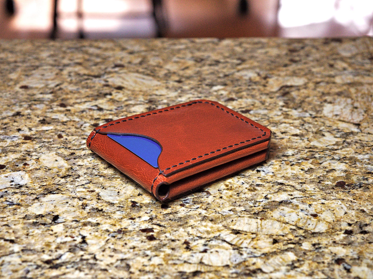 Levee Bifold | Handmade Leather, Western Style 3-Piece, Saddle Stitched, Chrome Tan, Veg Tan