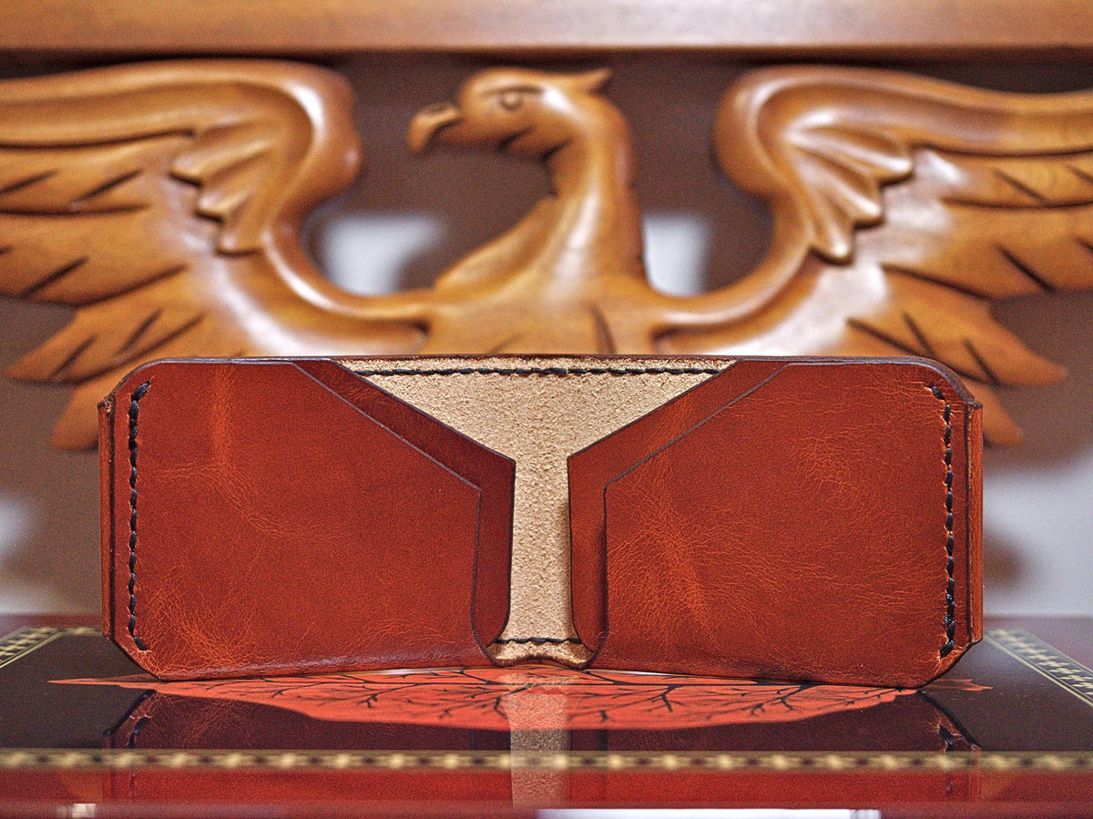 Levee Bifold | Handmade Leather, Western Style 3-Piece, Saddle Stitched, Chrome Tan, Veg Tan