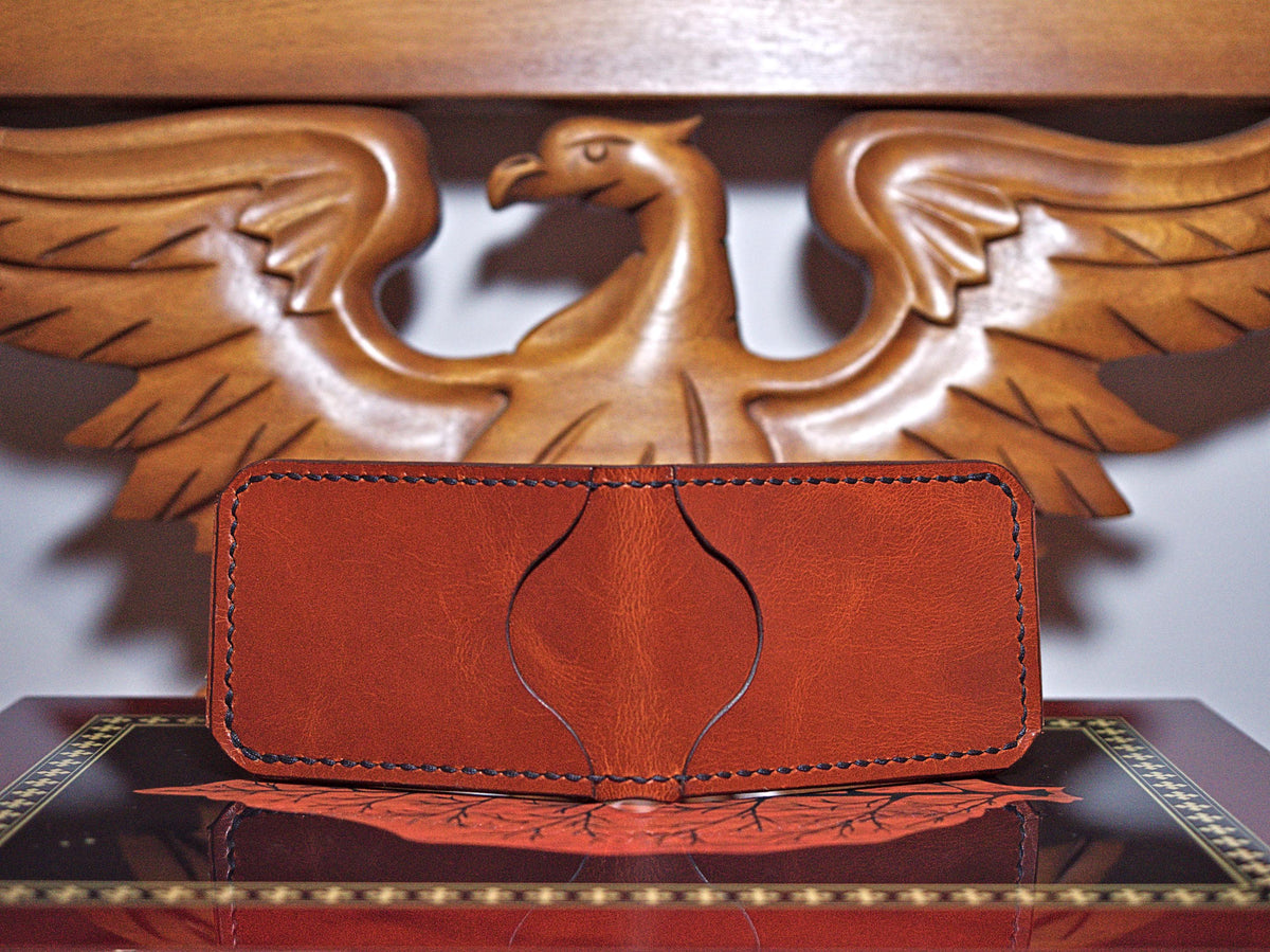 Levee Bifold | Handmade Leather, Western Style 3-Piece, Saddle Stitched, Chrome Tan, Veg Tan