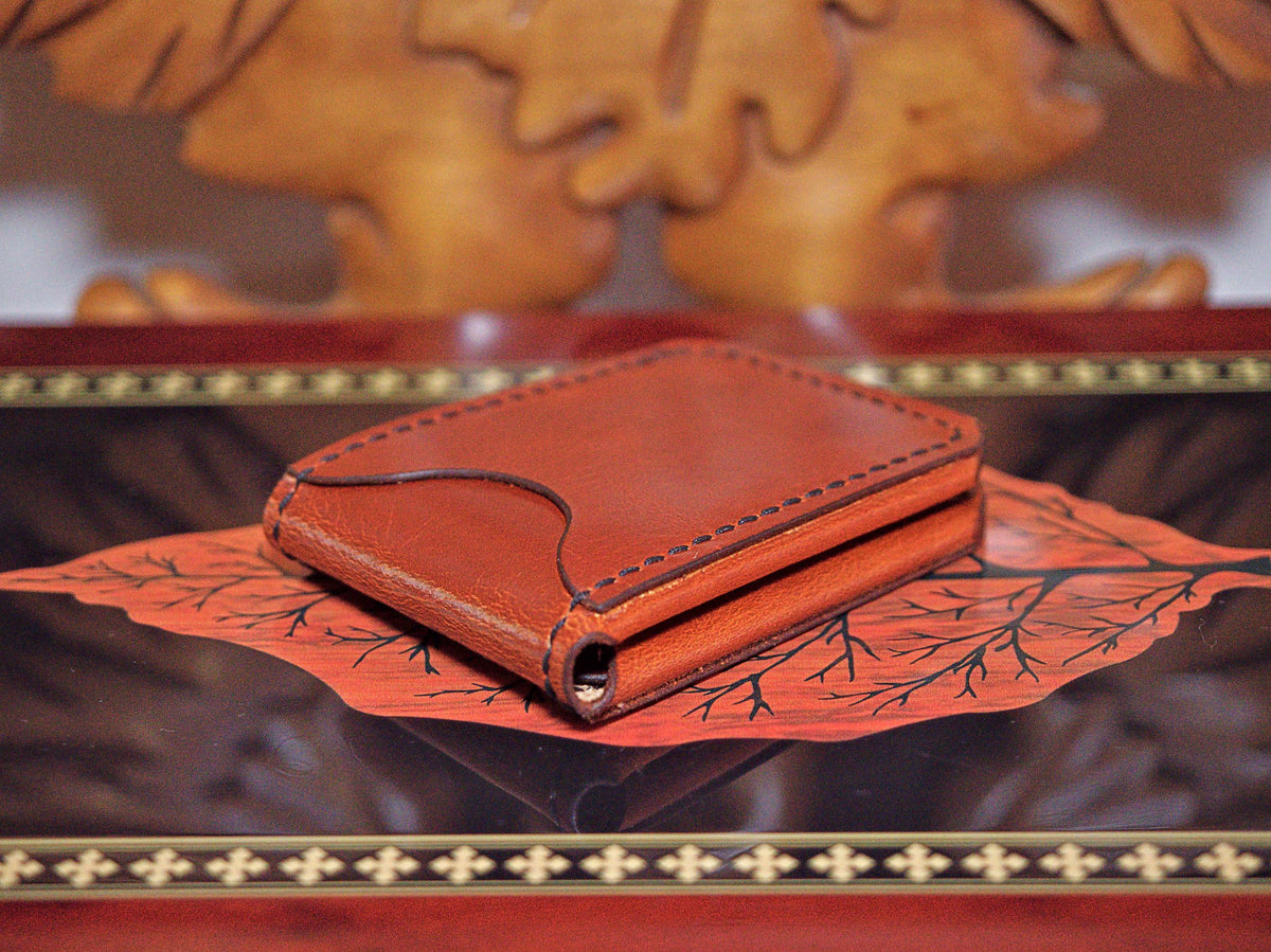 Levee Bifold | Handmade Leather, Western Style 3-Piece, Saddle Stitched, Chrome Tan, Veg Tan
