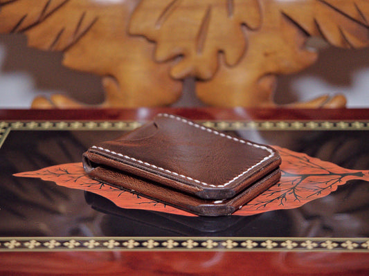Levee Bifold | Handmade Leather, Western Style 3-Piece, Saddle Stitched, Chrome Tan, Veg Tan