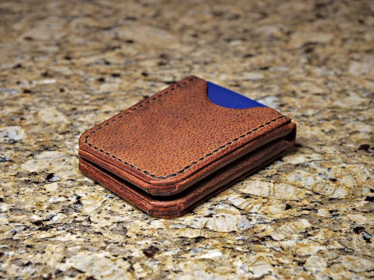 Levee Bifold | Handmade Leather, Western Style 3-Piece, Saddle Stitched, Chrome Tan, Veg Tan
