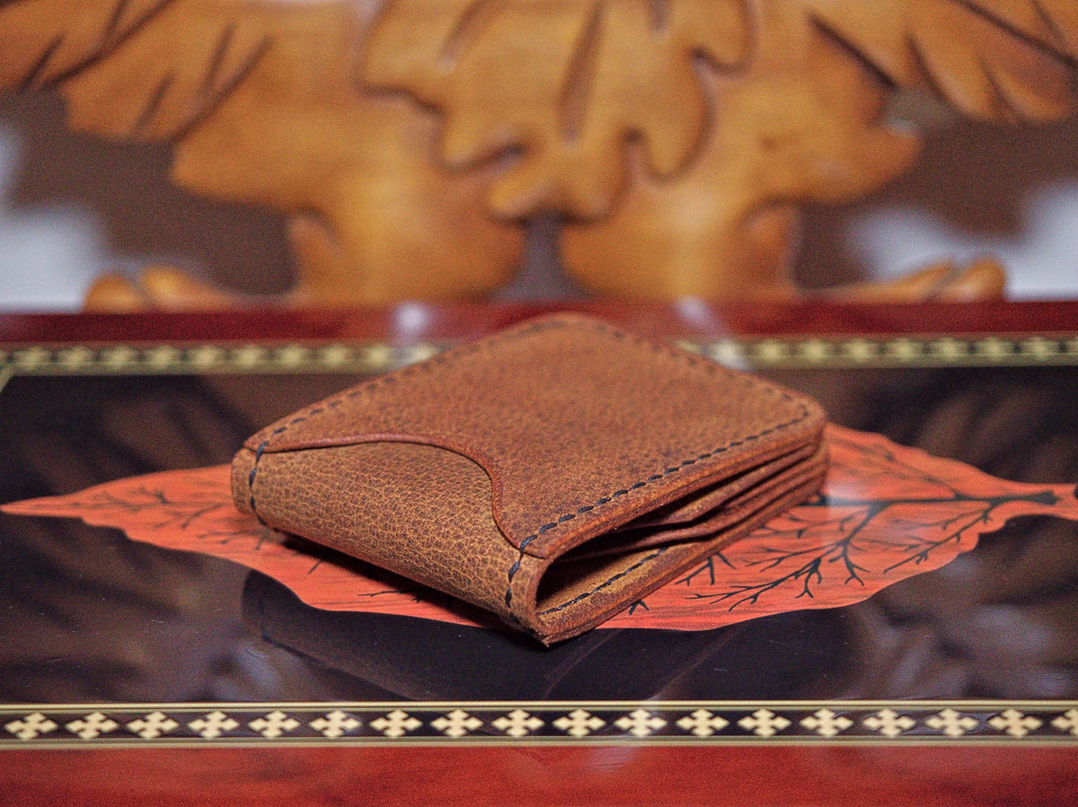 Levee Bifold | Handmade Leather, Western Style 3-Piece, Saddle Stitched, Chrome Tan, Veg Tan