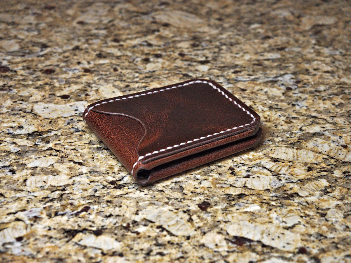 Levee Bifold | Handmade Leather, Western Style 3-Piece, Saddle Stitched, Chrome Tan, Veg Tan