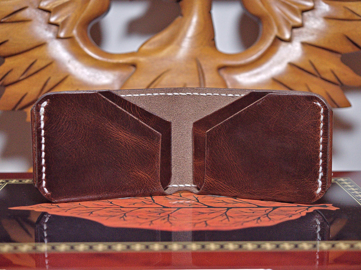 Levee Bifold | Handmade Leather, Western Style 3-Piece, Saddle Stitched, Chrome Tan, Veg Tan